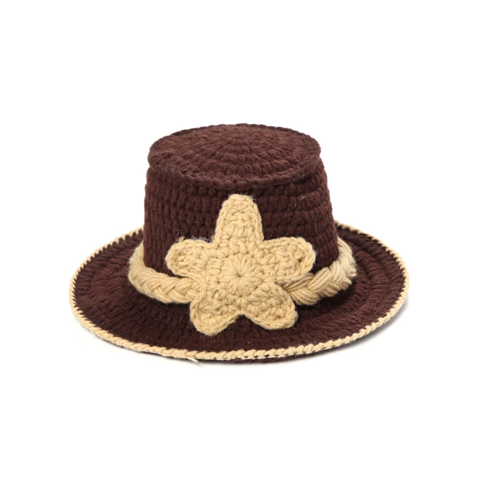 Stylish Western Cowboy Hat&ampBooties Set Newborn Boy Photo Photography Props Knitted Infant Cartoon Costume MZS-14026 | Детская одежда