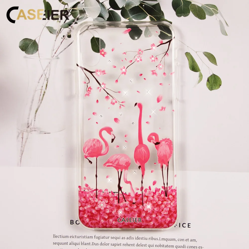 Caseier блестящий чехол для телефона iPhone 7 8 6 6s Plus силиконовый со стразами X 5 5S SE Fundas
