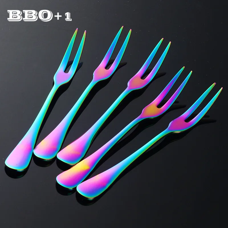 Stainless Steel Mini Dessert Forks Salad Food Fruit Sticks R