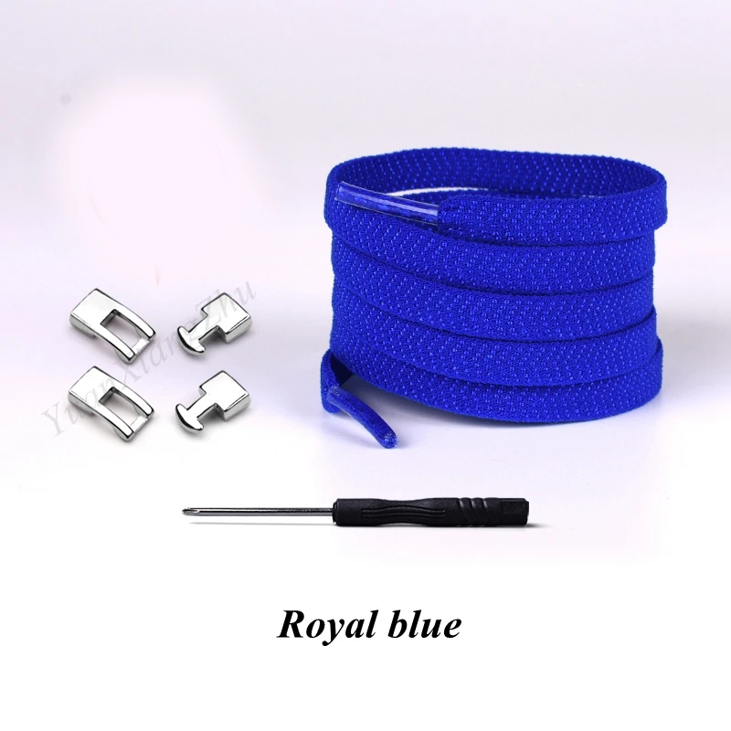Royal blue 1 второй быстрый без галстука шнурки эластичный крест пряжки шнурки дети взрослые унисекс кроссовки шнурки ленивые шнурки - Цвет: Royal blue