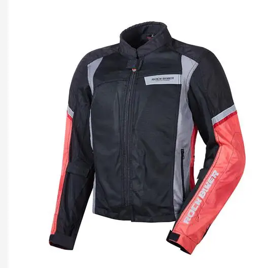 Красный ROCK BIKER Breathable Motorcycle Jacket Men Women Moto Mesh Jacket Summer jaqueta motoqueiro Moto Clothing Protective Gear - Цвет: Красный
