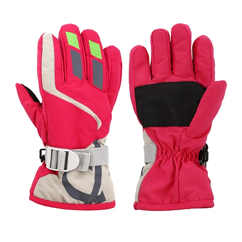 Водонепроницаемые лыжные перчатки для мальчиков и девочек детские зимние теплые