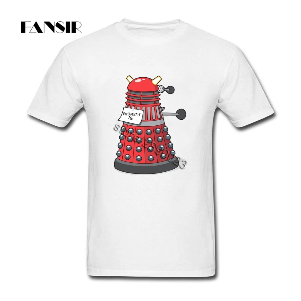 Exterminate Me Doctor Who Dalek Short Sleeved T Shirt Adult Leisure Tee Cotton Crew Neck Men's For Team | Мужская одежда