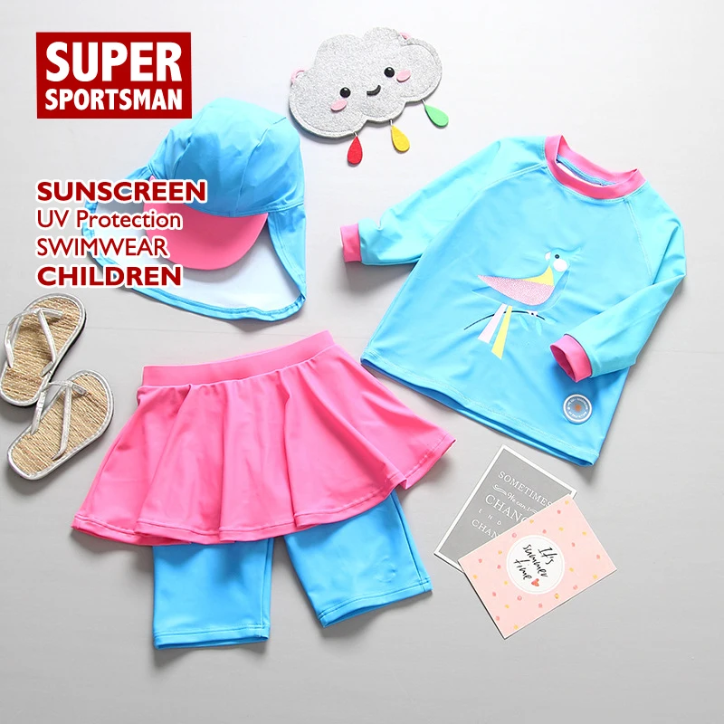 Купальник для девочки детский Рашгард ванный комплект УФ UPF50 + Одна деталь