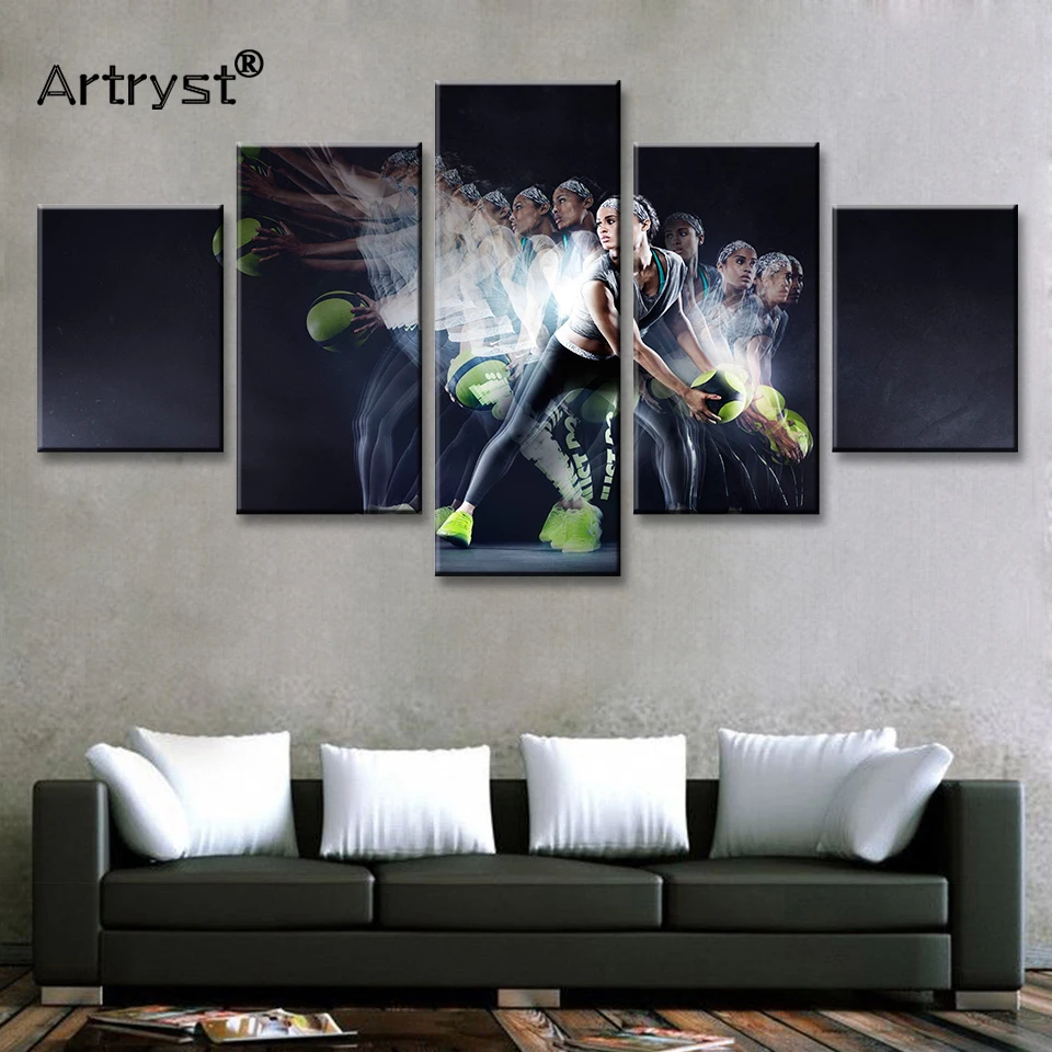 Artryst HD современной женщины Фитнес мяч картина на спортивную тематику Стена