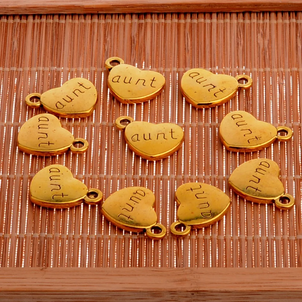 Bespmosp 10 шт. сердце семья Серебро Золото тетя Подвески браслет ожерелье женщин