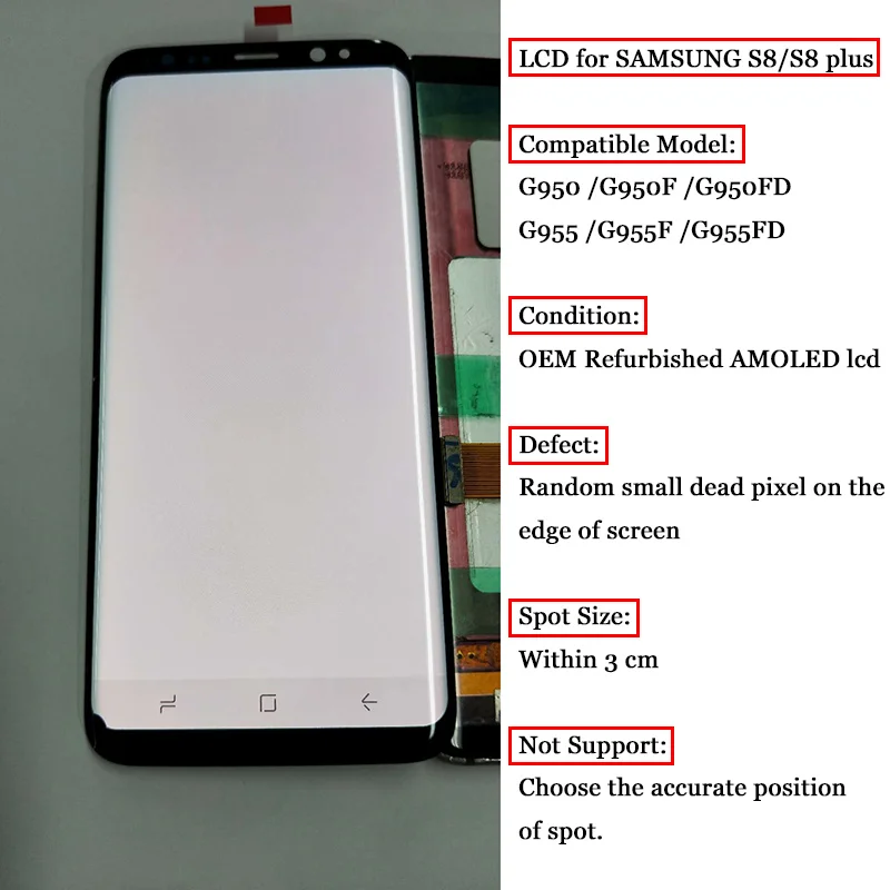 ЖК дисплей AMOLED для Samsung Galaxy S8 Plus S9 Note 8 сенсорный экран дигитайзер + маленькая точка