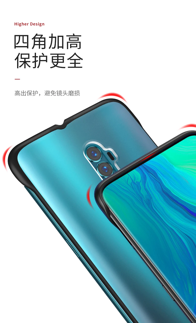 Для OPPO Reno 10x zoom чехол жесткий матовый прозрачный тонкий с кольцом защитный чехол на заднюю панель для OPPO Reno телефонный корпус