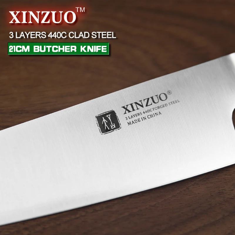 Xinzuo 8 ''Мясник Ножи 3 Слои 440C одетый кованые Сталь китайский шеф повар Кухня