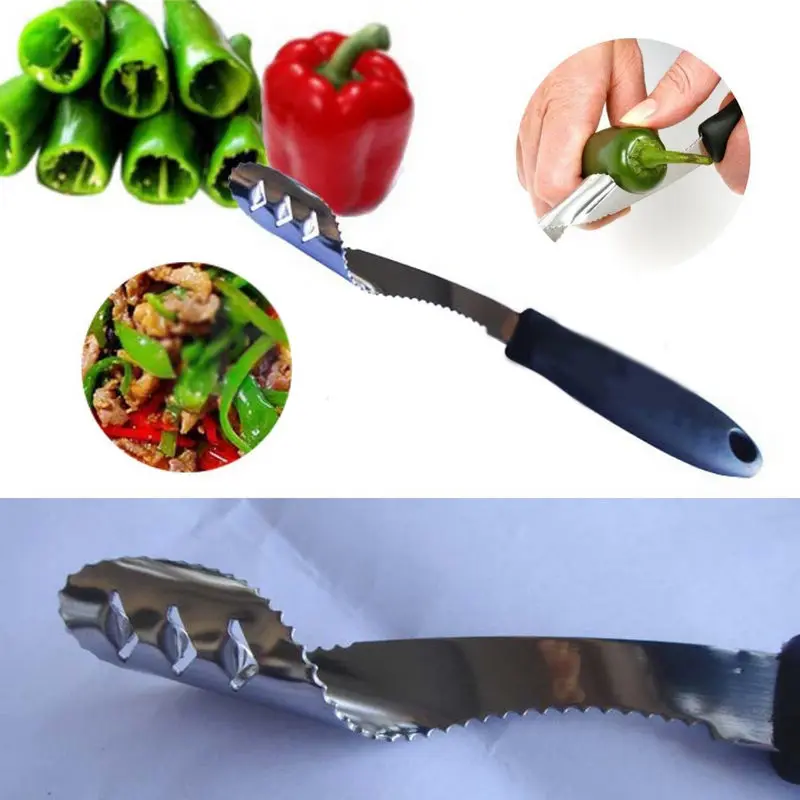 JX LCLYL Jalapeno перец нож для удаления сердцевины и нарезания Нержавеющая сталь