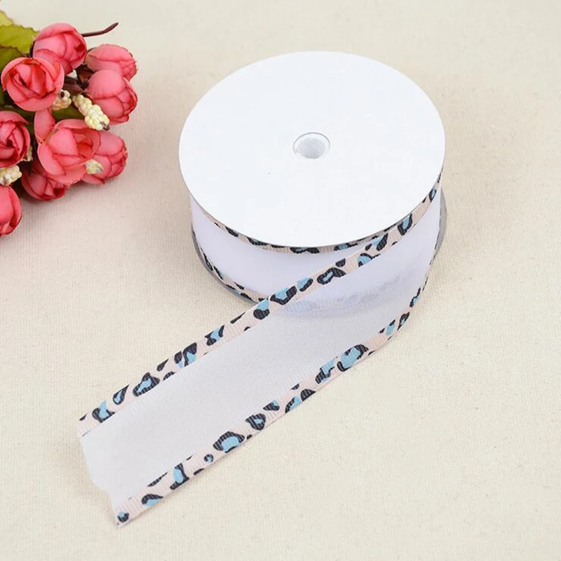 Лента из органзы с леопардовым принтом край 38 мм высокое качество сделай сам