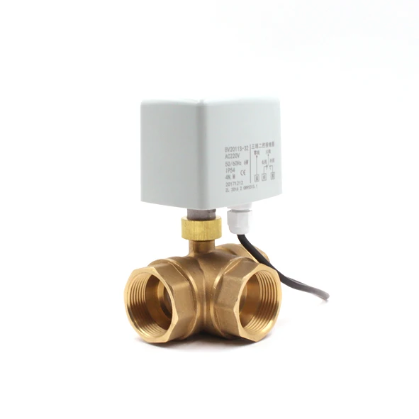 Латунный Трехходовой T L шаровой Электрический привод моторизованный клапан для
