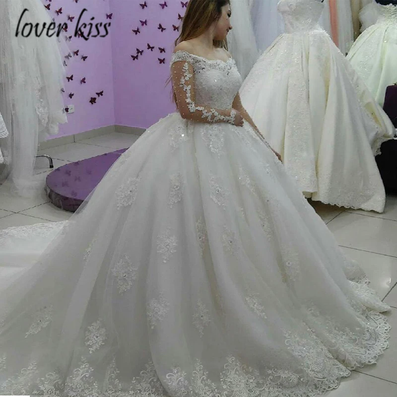 Женское платье с длинным рукавом Lover Kiss белое кружевное жемчугом открытыми
