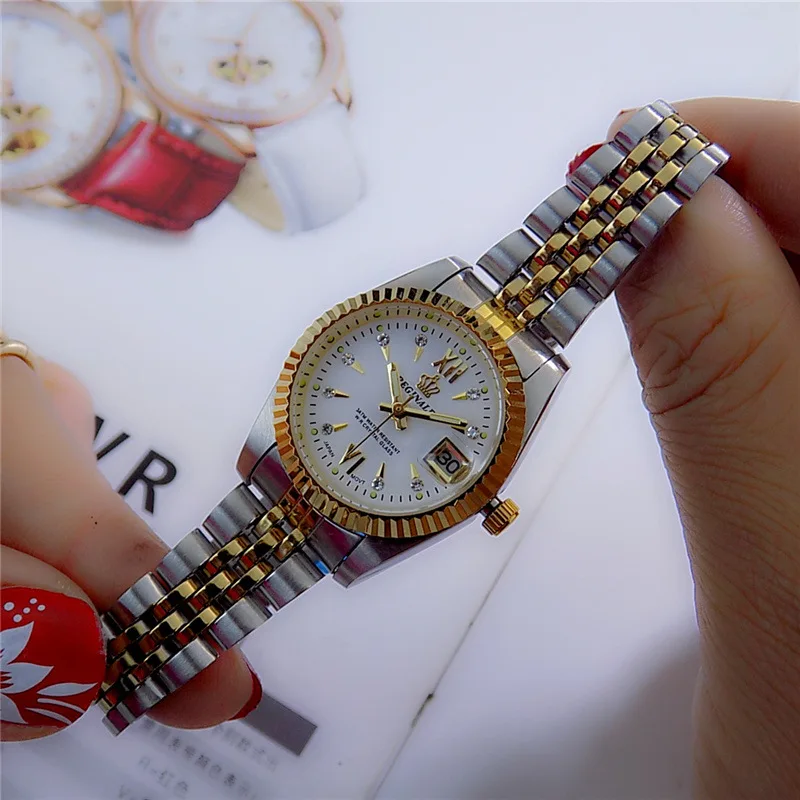 Часы наручные Reginald в деловом стиле для мужчин и женщин брендовые золотистые