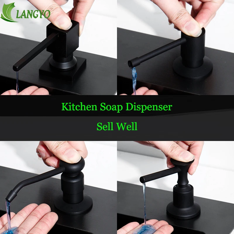 

Black Kitchen Sink Soap Dispenser ABS Plastic Built in Lotion Pump Plastic Bottle for Bathroom and Kitchen Liquid Soap Organize