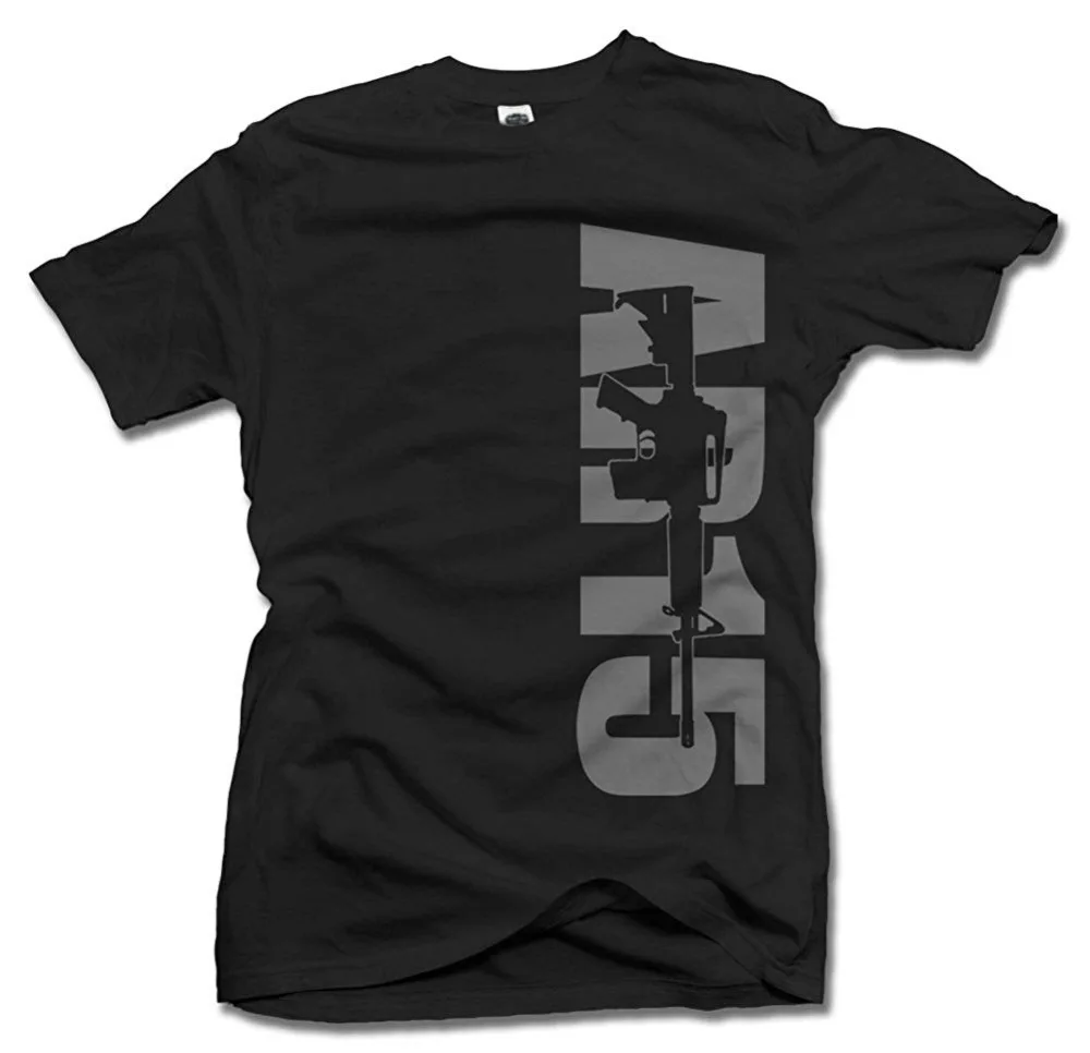 

2019 Short Sleeve O-Neck AR-15 Vertical Fashion Gun T-Shirt Men's Tee T Shirt