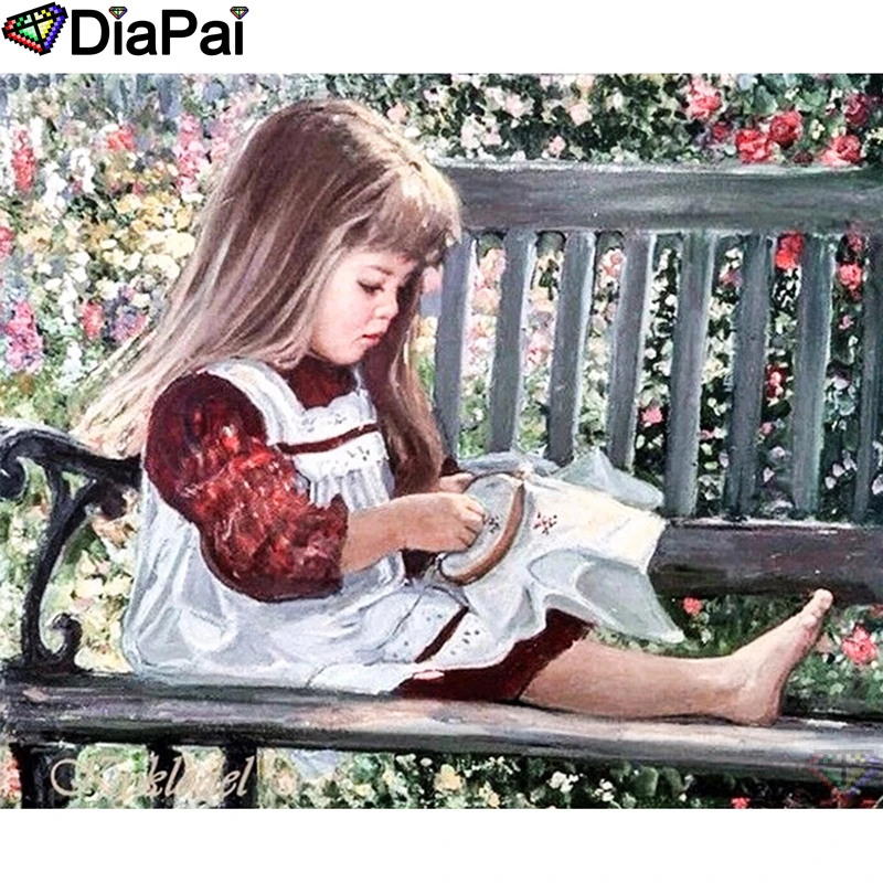 

DIAPAI 5D DIY Diamond Painting 100% Full Square/Round Drill "Girl flower" Diamond Embroidery Cross Stitch 3D Decor A21668