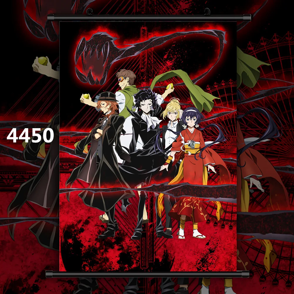 4450 Bungou бродячие собаки Dazai Chuuya Ryunosuke Аниме Манга настенный плакат свиток C - Цвет: 4450