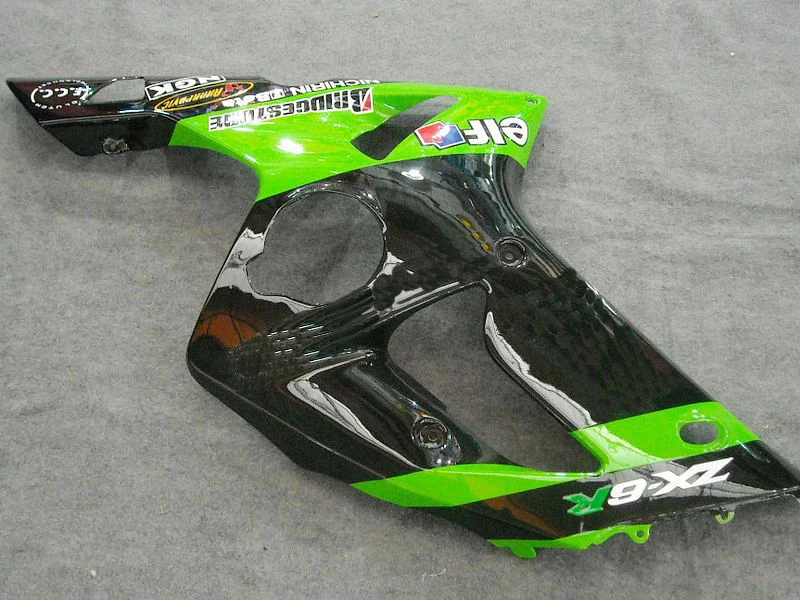 Зеленый черный обтекатель комплект для KAWASAKI NINJA ZX 6R 636 03 04 ZX-6R 03-04 ZX6R 2003 2004