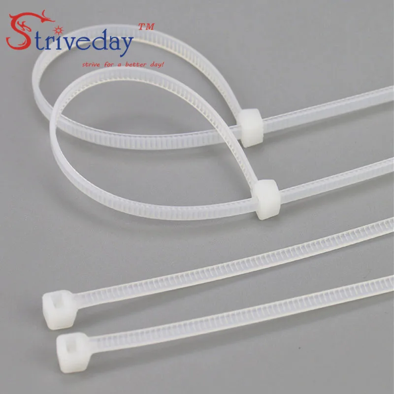 Самоблокирующиеся Нейлоновые кабельные стяжки 100 шт. 3*150 мм белые черные