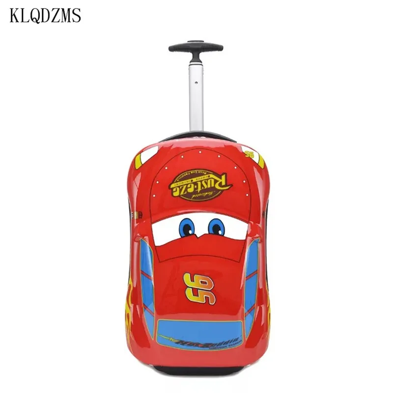 Фото KLQDZMS 3D Детский чемодан на колесиках ABS Автомобильная игрушка из мультфильма