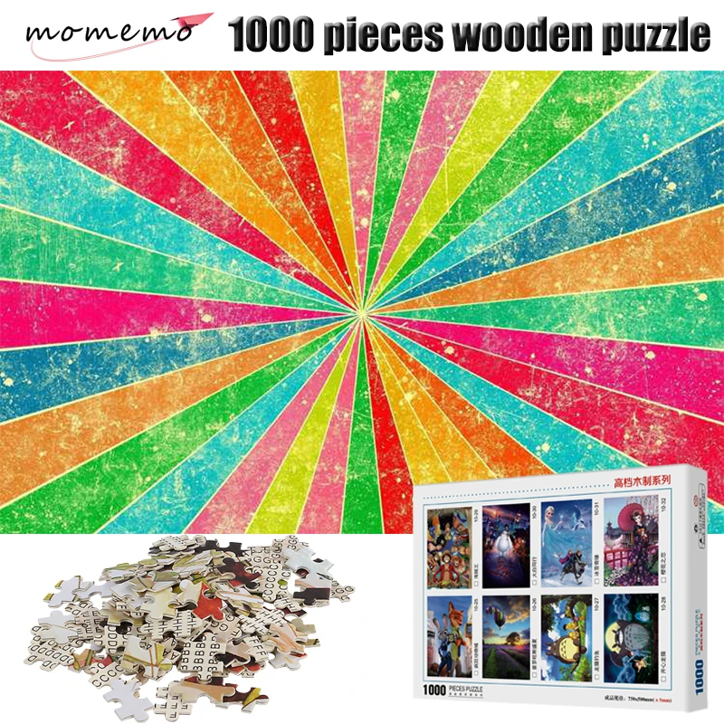 MOMEMO Радуга Дерево мозайка для взрослых 1000 шт. деревянные игрушки головоломки