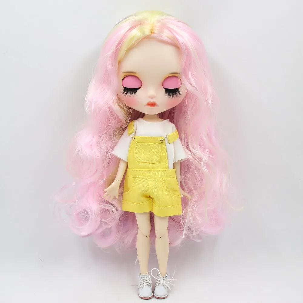 Фабрика blyth кукла 1/6 bjd шарнир тела белая кожа резные губы матовое лицо с бровей индивидуальные лицо сонные глаза