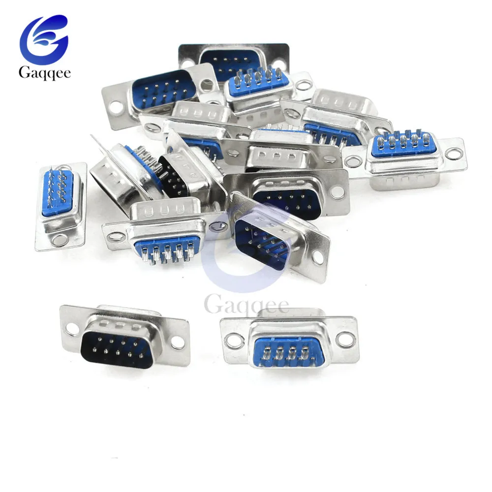 10 шт. RS232 DB9 Серийный VGA 9 контактный женский 2 рядный паяльный Тип штепсельная