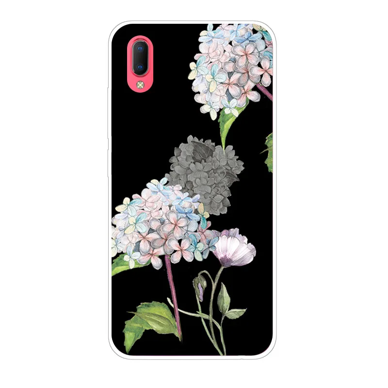 Чехол Vivo Y93 Y93S силиконовый чехол с цветком мягкий из ТПУ для защитные мешки