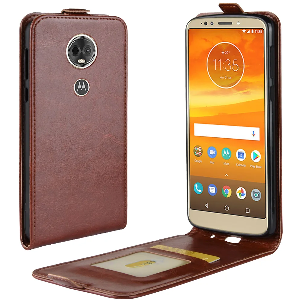 Защитный чехол для Moto E5 Plus кожаный чехол-книжка телефона Motorola Вертикальный с