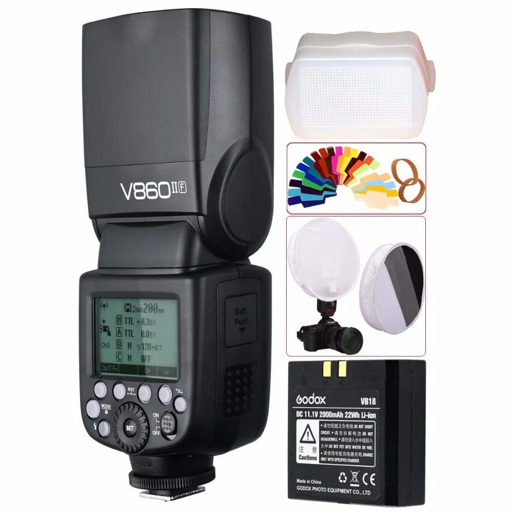 Godox TTL HSS литий ионный аккумулятор V860II F Вспышка Speedlite для Fujifilm X Pro2/X Pro1/X T20/X T10/X T1/X100F