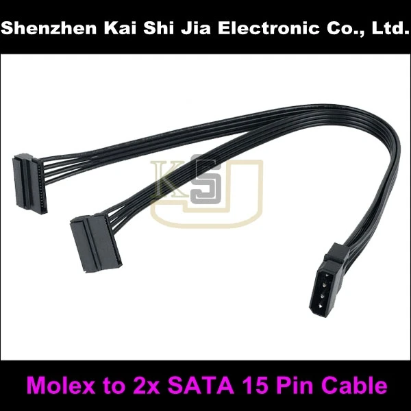 Новый 30 сантиметровый 4 контактный распределительный кабель Molex на 2x