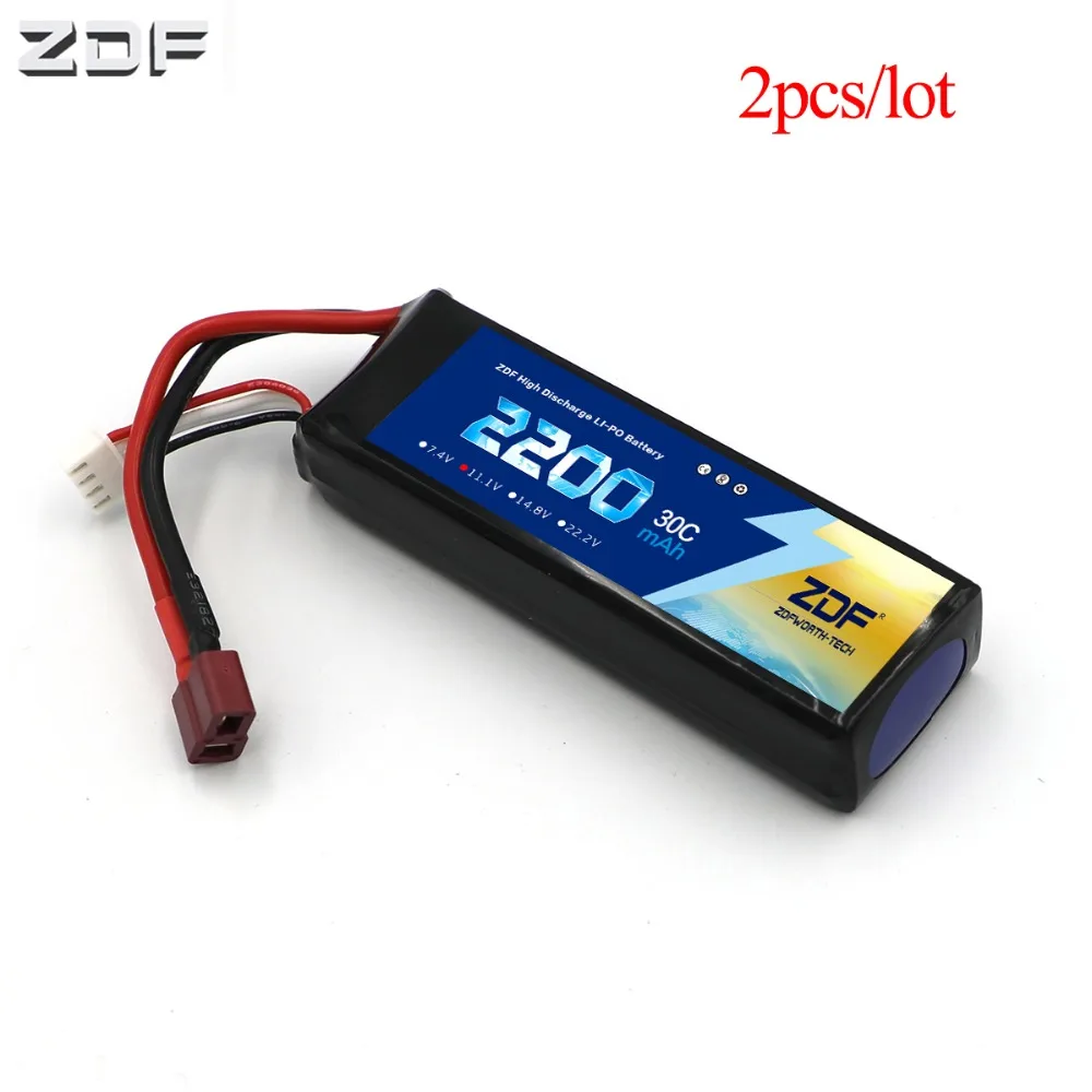 2 шт./лот ZDF Drone 3S Lipo Battery 11 1 V 2200 mAh 30C MAX 60C для квадрокоптера RC Car Airplane T REX 450|Детали и