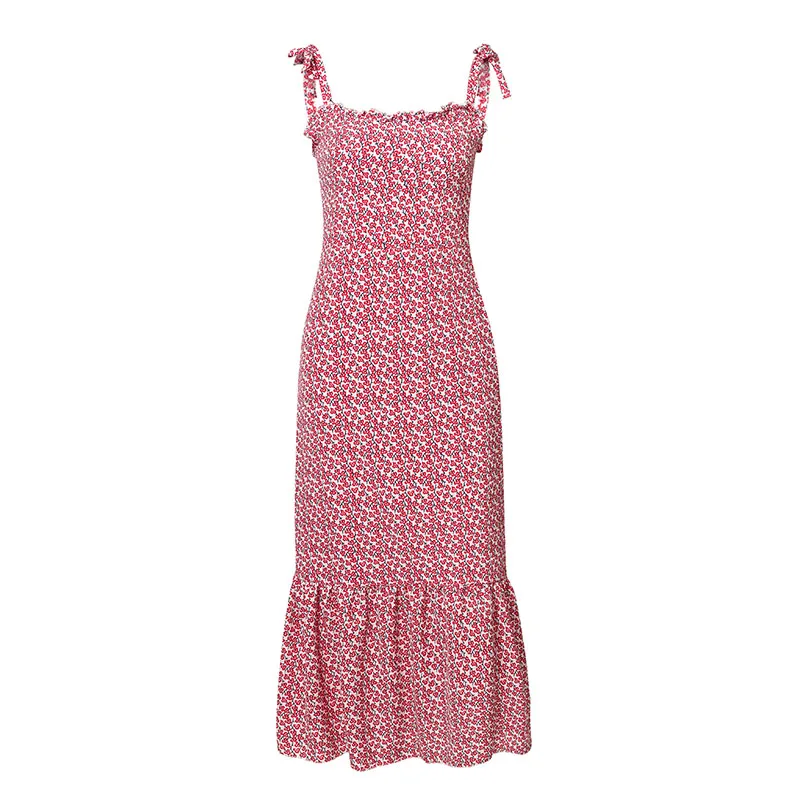 2019 print ruffles mid Summer dress women cover up Casual twist beach Strapless fashion beachwear Long cover-ups tunic XL | Женская