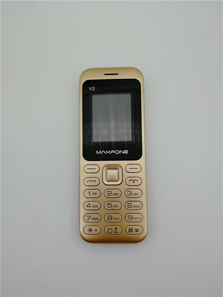 Золотой Кнопочный мобильный телефон Maxfone V2 1,77 дюймовый экран 1200 мАч две sim-карты с камерой Bluetooth Flashligh FM дешевые сотовые телефоны - Цвет: Золотой