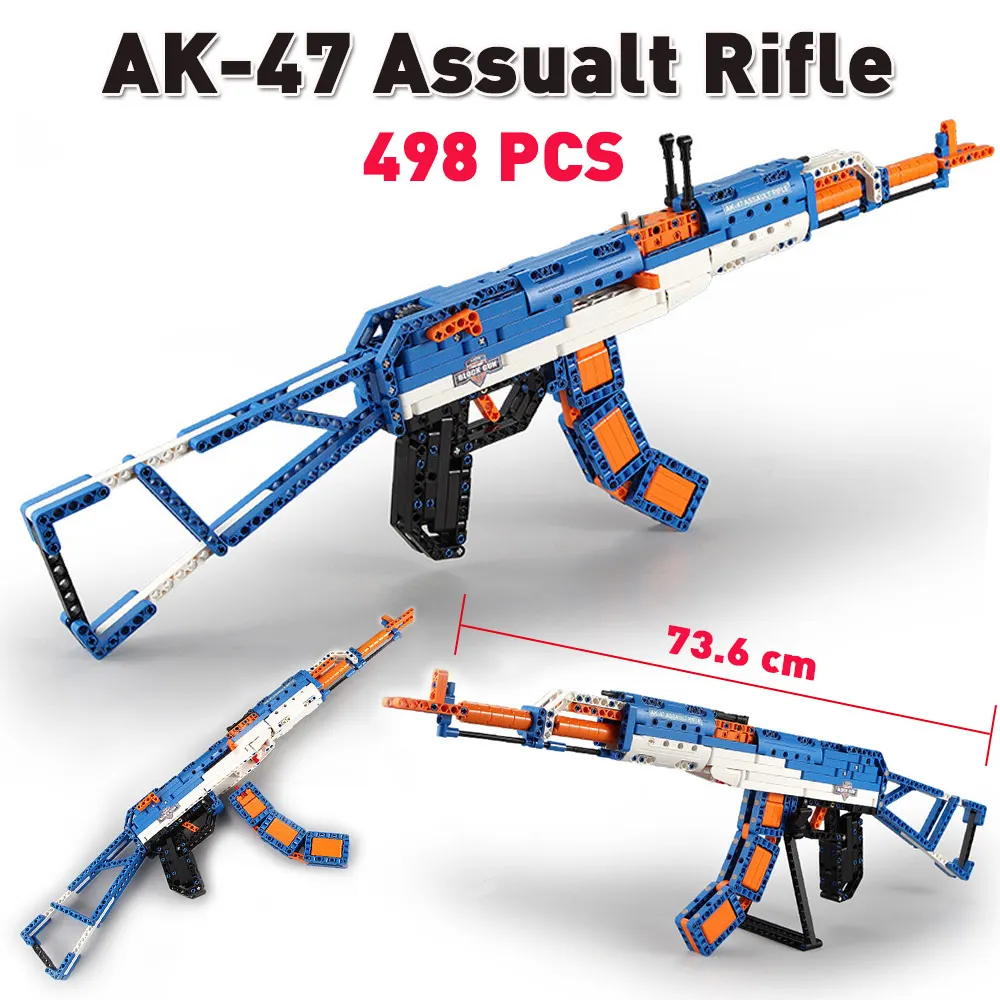 

2019 Emission Compatible GUN AK47 M4A1 UZI technic Model Building kits military Arms Sets bullets Weapon boy kids Toys Blocks