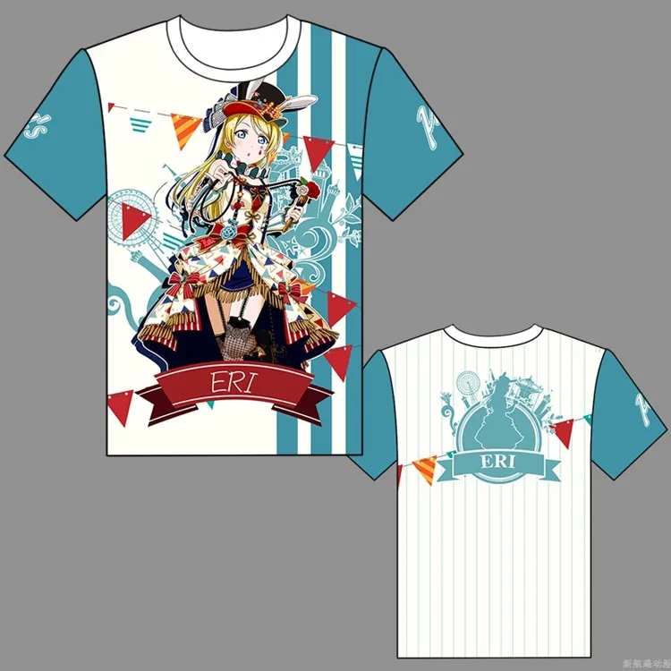 9 цветов LoveLive! Цирк Awaken Футболка с принтом Косплей Костюм Love Live u's короткий рукав Футболка повседневные топы