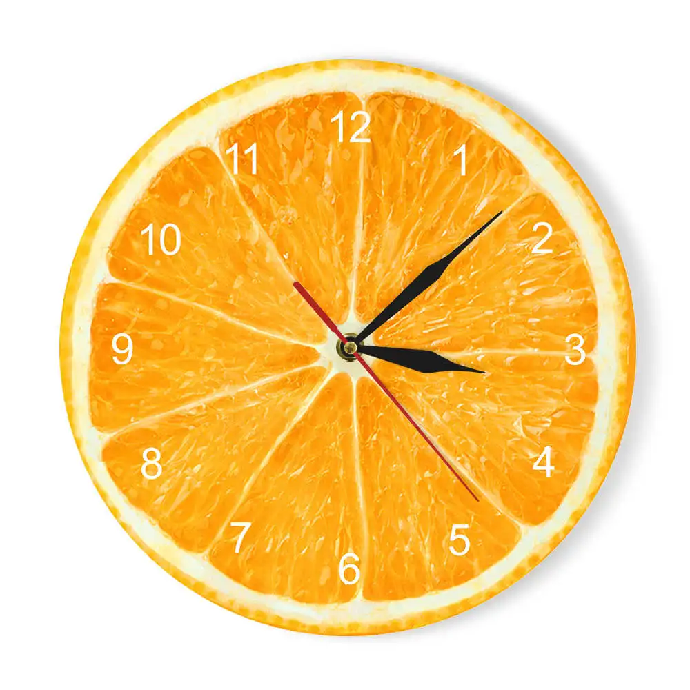 

Yellow Lemon Fruit Wall Clock Lime Modern Kitchen Clock Watch Home Decor Living Room Clock Tropical Fruit Wall Art Timepieces