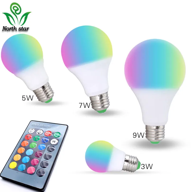 E27 3 Вт 5 7 9 5050 RGB Светодиодная лампа Lampara светодиодная ac220в высокомощная