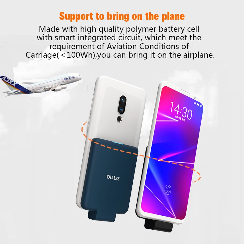 Чехол с аккумулятором type-C 4500 мАч для Meizu 16th 16 Plus 16X X8 15 Lite Note 9 E3, тонкий внешний резервный чехол для зарядки аккумулятора