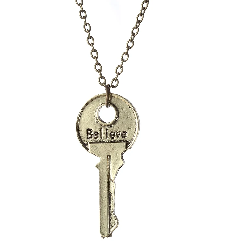 Модные Винтажные очаровательные ожерелья Believe Key двойные буквенные верующие