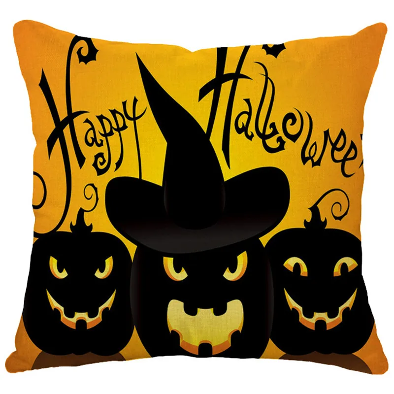 wholesale cushion cover Yellow Halloween Night Pumpkin Witch party pillow high quality home office decorative case | Дом и сад