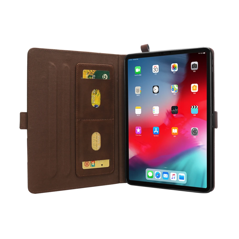 Кожаный чехол-подставка с двойной опорой для Apple iPad Pro 11, бумажник для денег, отделение для карт, держатель для ручки, Автоматический Режим сна/пробуждения, умный чехол