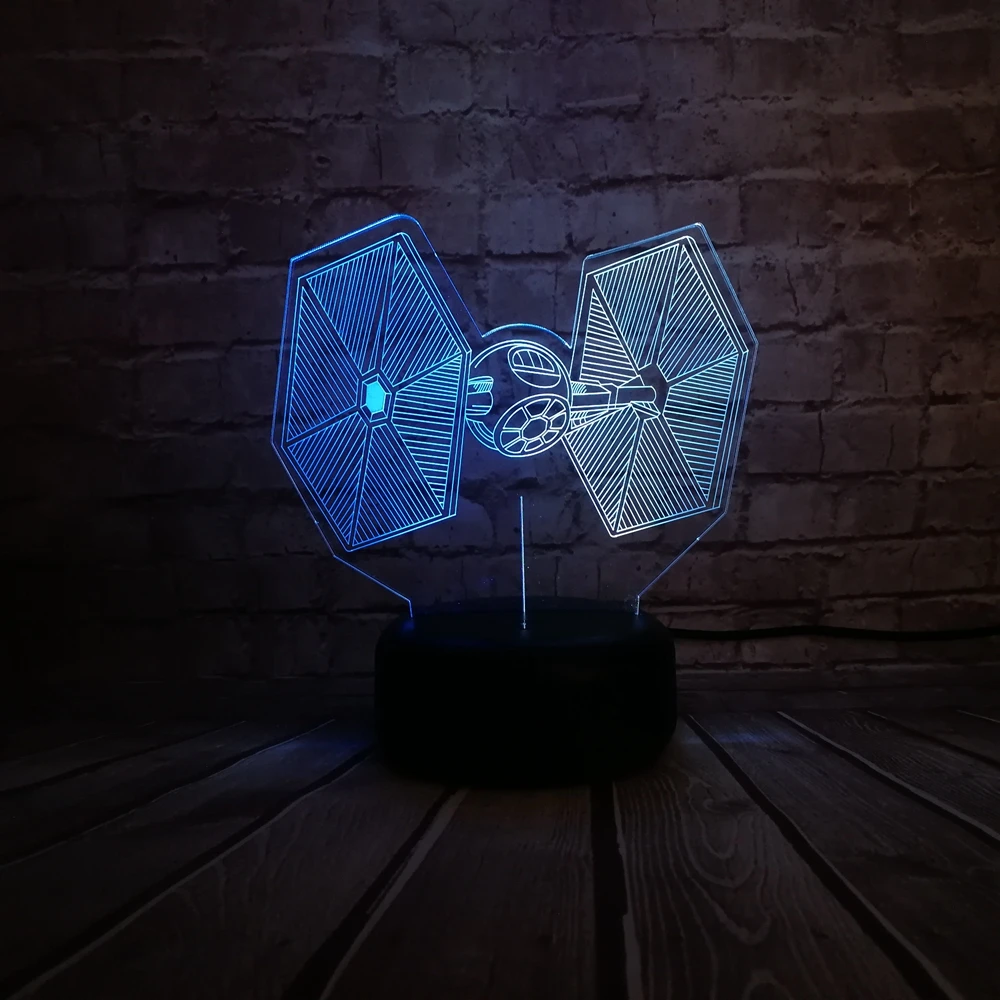 Новый 3D лампа с принтами на тему Звездных войн истребитель Tie смешанные Цвет