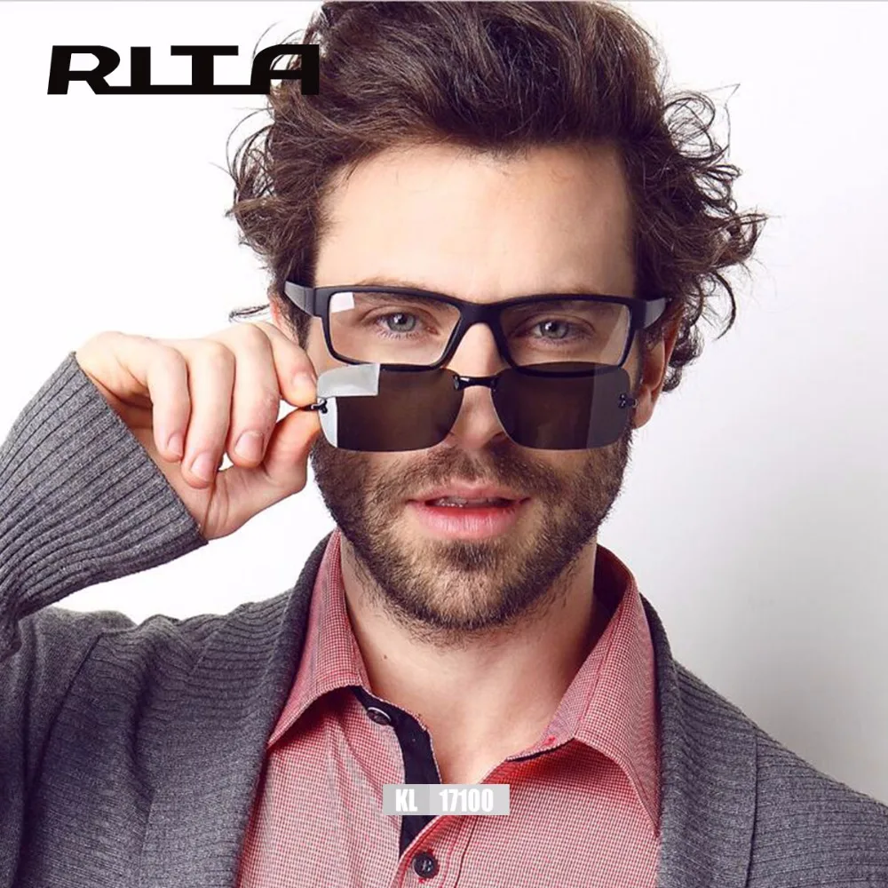 2017 РИТА Поляризованные Солнцезащитные очки TR90 Оптических Оправ Мужчины Очки