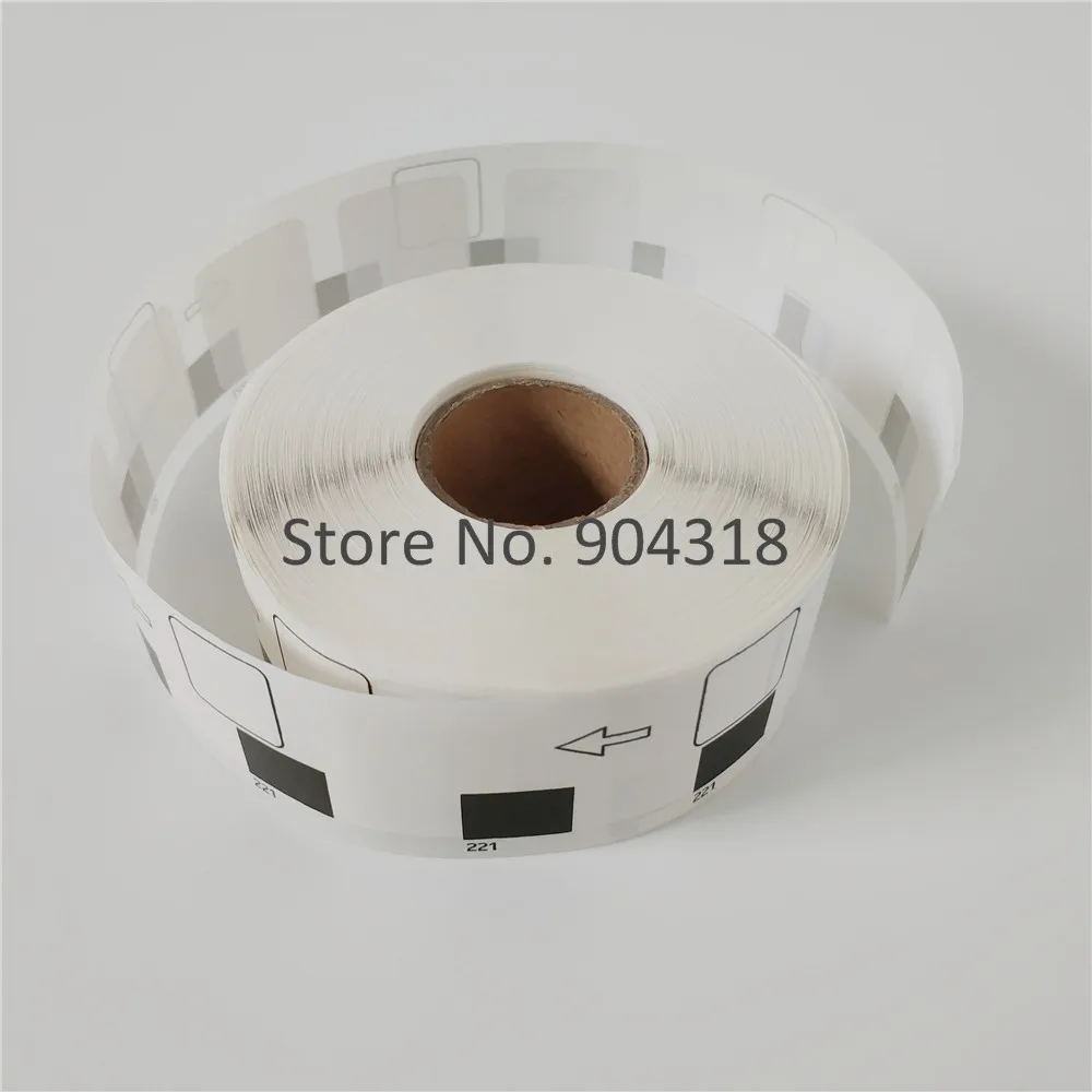 6 x рулонов DK 11221 DK-11221 DK11221 DK1221 DK-1221 1221 Brother Совместимые квадратные этикетки 23 мм |