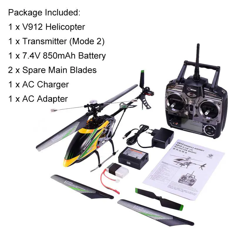WLtoys V912 летательный аппарат для танцев неба 4CH бесколлекторный р/у вертолет с