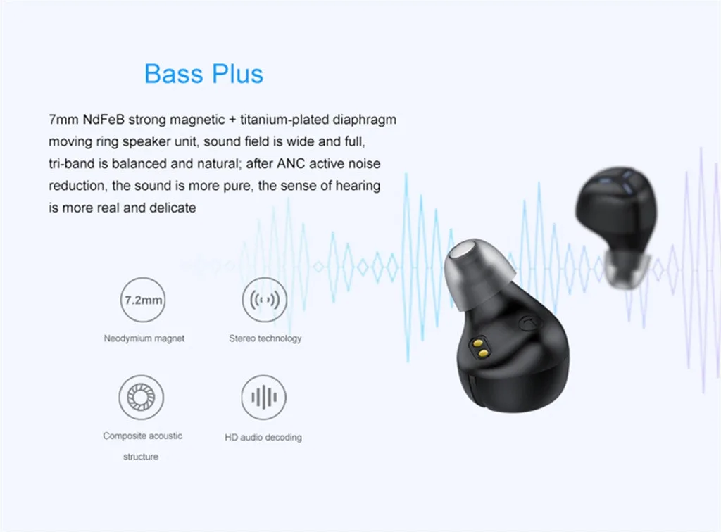 Binmer 5 0 Bluetooth гарнитура Беспроводная наушники мобильные спортивные с микрофоном
