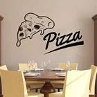 Большой ломтик пиццы, настенный стикер для итальянского ресторана, кухни, столовой, пиццы, Виниловая наклейка на стену, домашний декор