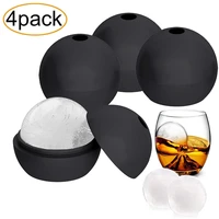 4pcs large very big ice ball molds 2 5 inch large silicone round spherical ice cube maker keep your whiskey chilled and strong